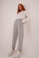 Wholesale Gray Pants With Closure Pocket Detailed - Lustrin - Globality Store - Women Clothes Wholesale Turkey