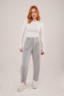Wholesale Gray Pants With Closure Pocket Detailed - Lustrin - Globality Store - Women Clothes Wholesale Turkey