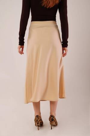 Bell Cut MidiWholesale Satin Skirt - Lustrin - Globality Store - Women Clothes Wholesale Turkey