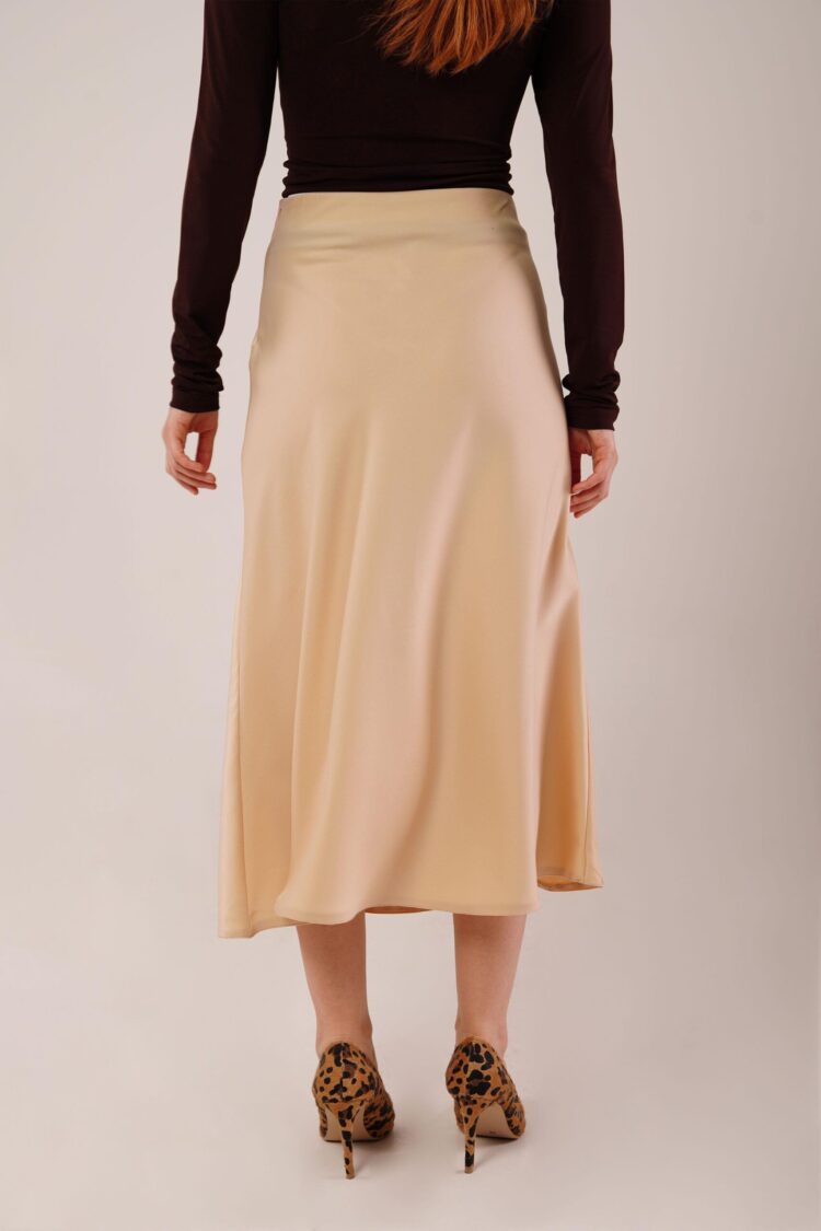 Bell Cut MidiWholesale Satin Skirt