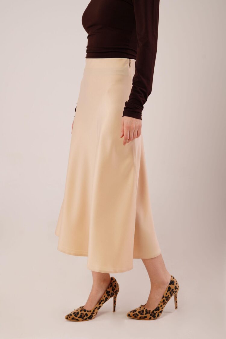 Bell Cut MidiWholesale Satin Skirt