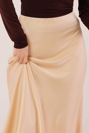 Bell Cut MidiWholesale Satin Skirt - Lustrin - Globality Store - Women Clothes Wholesale Turkey