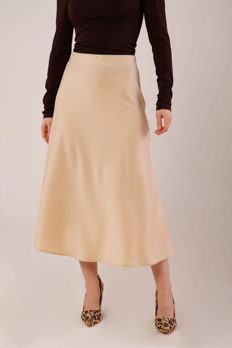 Bell Cut MidiWholesale Satin Skirt