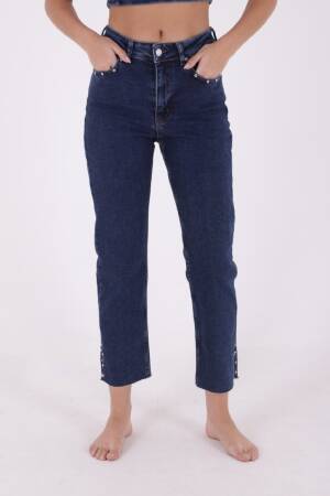 Flare Leg Mom Jeans With Side Slit - XLove - Globality Store - Women Clothes Wholesale Turkey