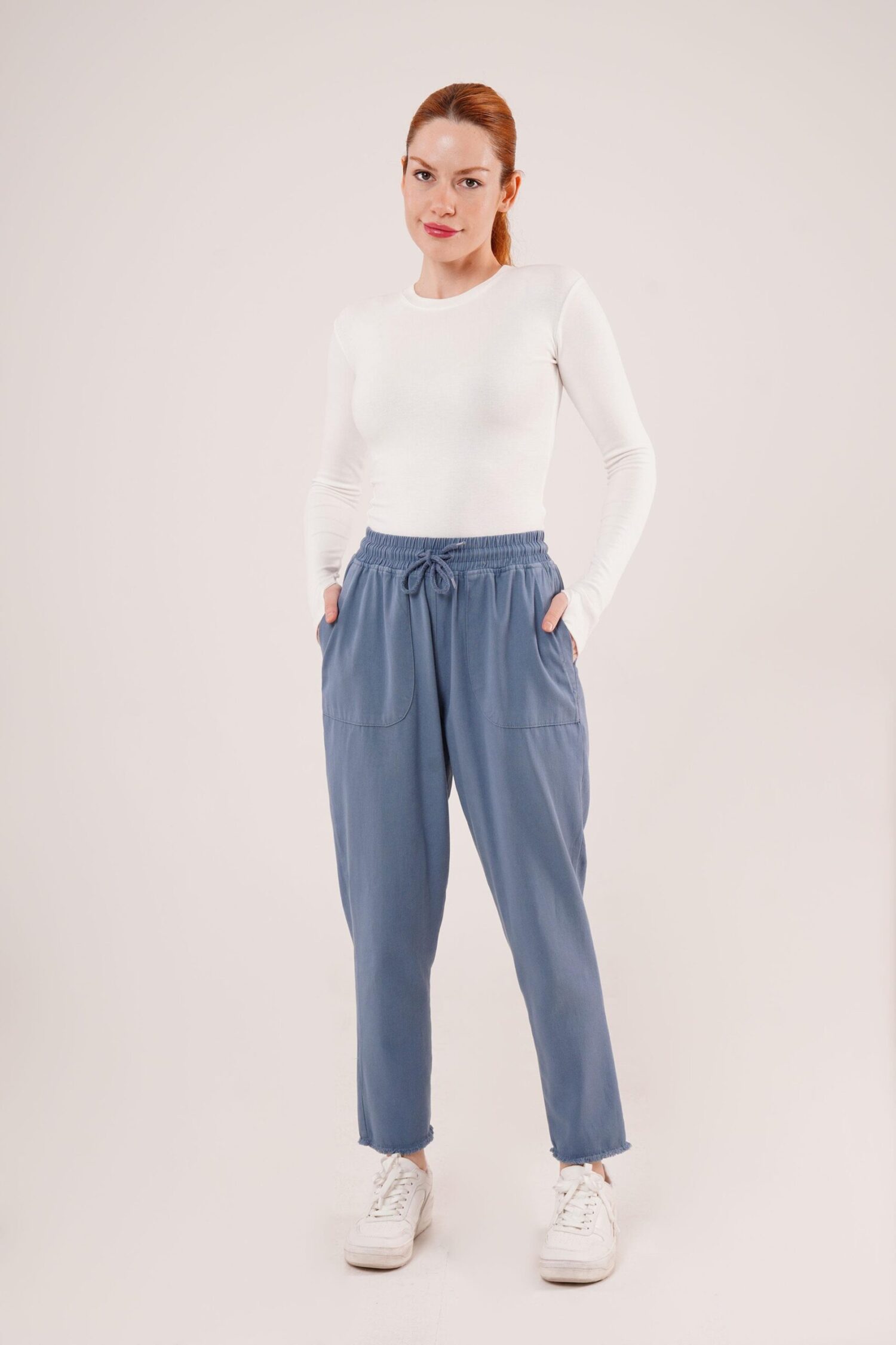 WholesalePants With Drawstring Detailed Pockets - Lustrin - Globality Store - Women Clothes Wholesale Turkey