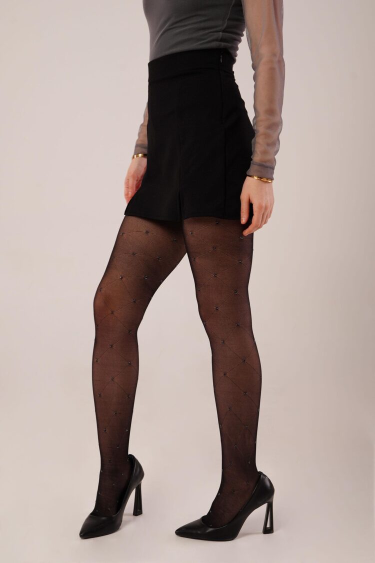 Slit Detailed Black Wholesale Mini Skirt