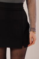 Slit Detailed Black Wholesale Mini Skirt - Lustrin - Globality Store - Women Clothes Wholesale Turkey