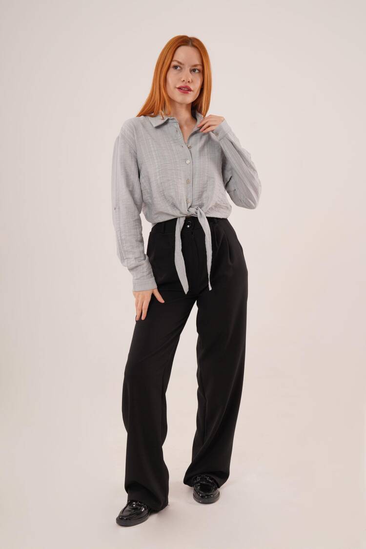 Tie Up Detailed Crop WholesaleShirt