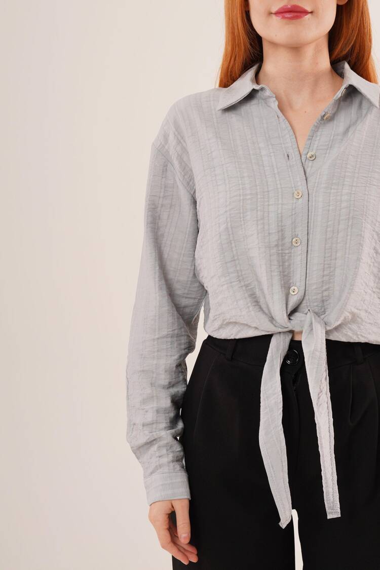 Tie Up Detailed Crop WholesaleShirt