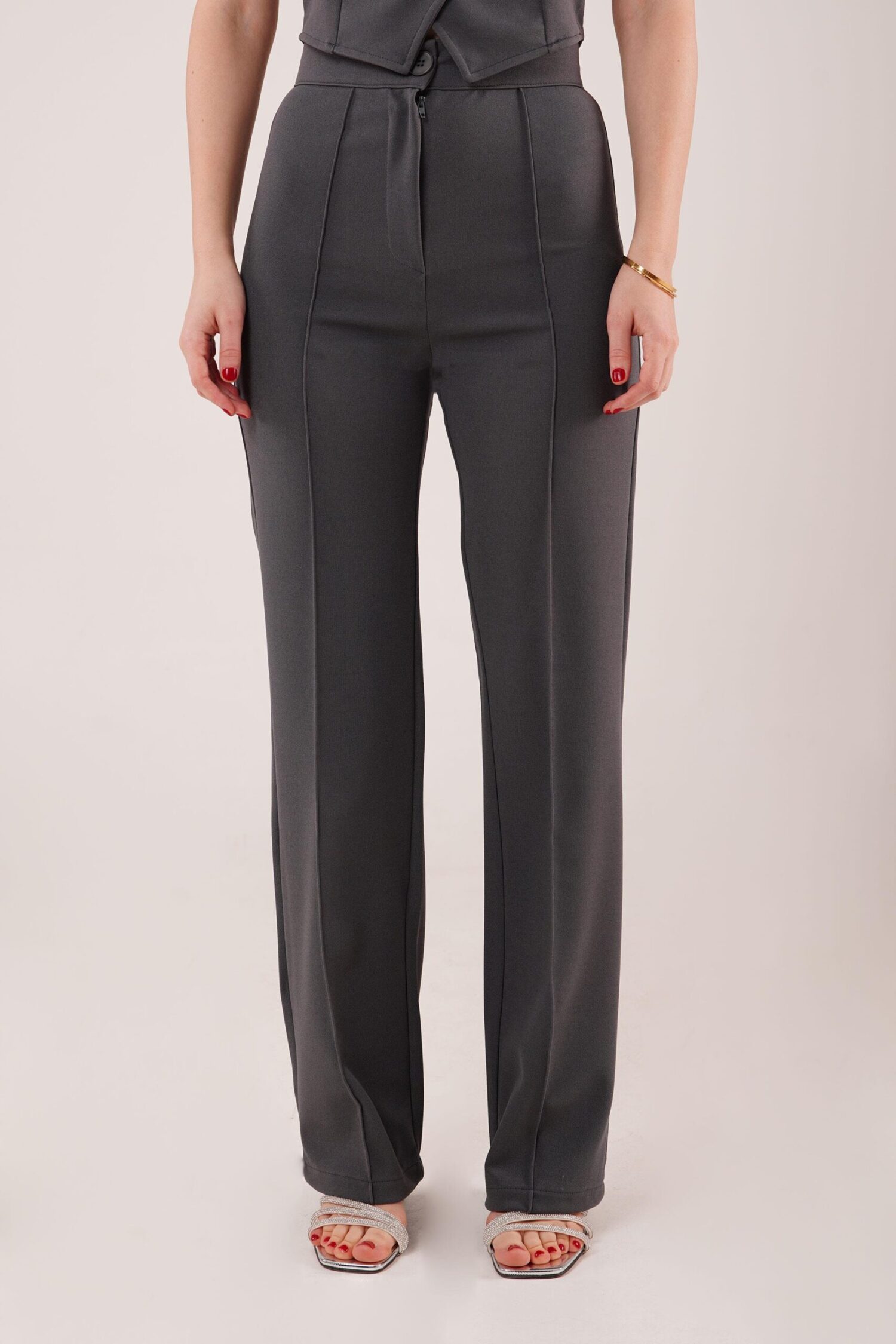 Front Stitch Detailed One Button WholesalePants - Lustrin - Globality Store - Women Clothes Wholesale Turkey