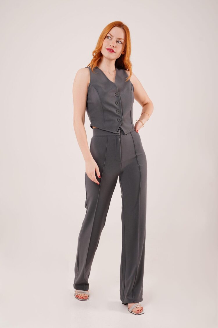 Front Stitch Detailed One Button WholesalePants