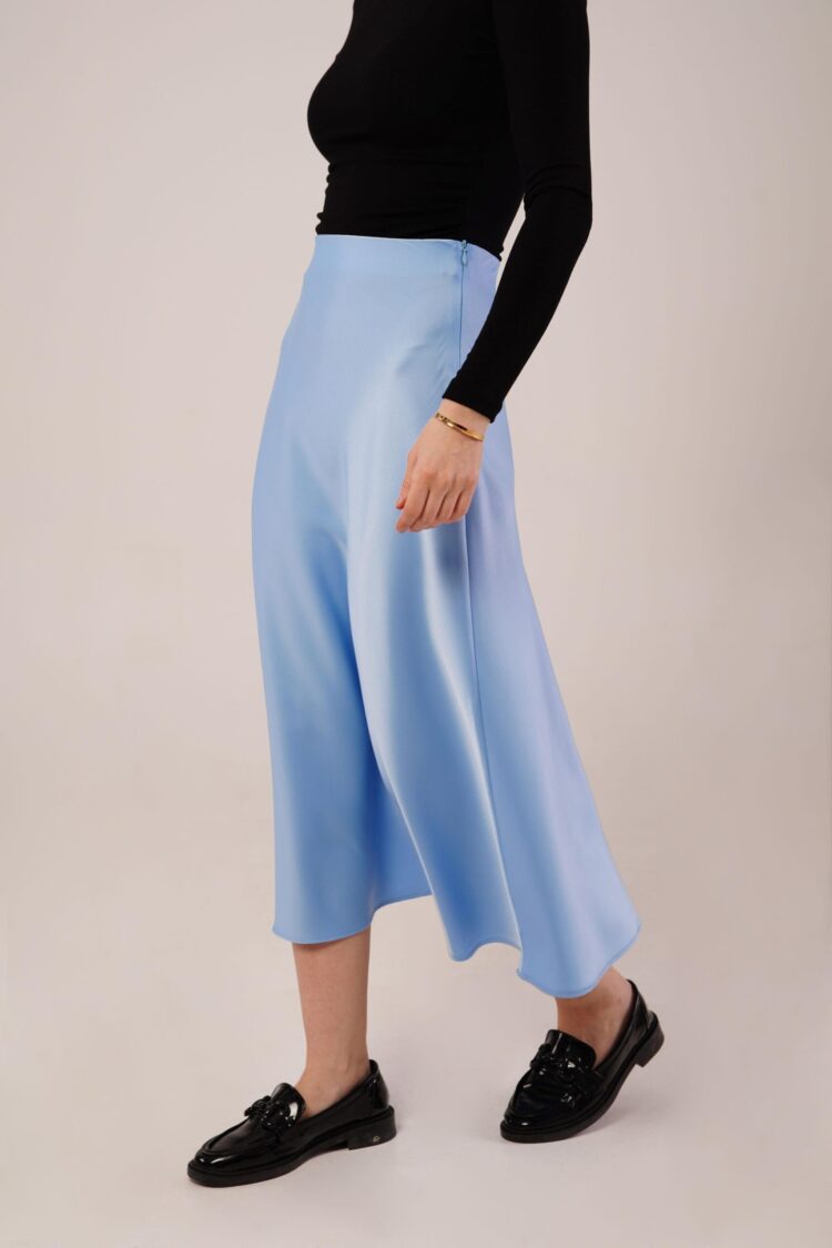 Bell Cut MidiWholesale Satin Skirt