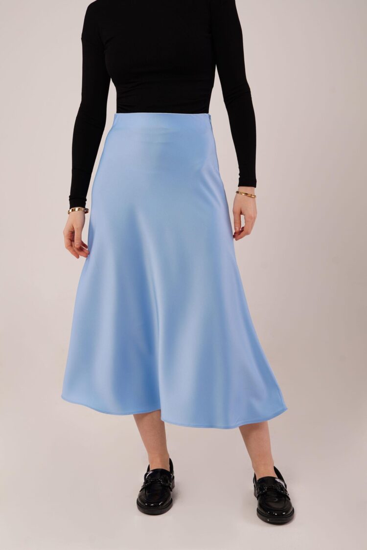 Bell Cut MidiWholesale Satin Skirt