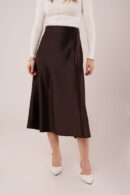 Bell Cut MidiWholesale Satin Skirt - Lustrin - Globality Store - Women Clothes Wholesale Turkey