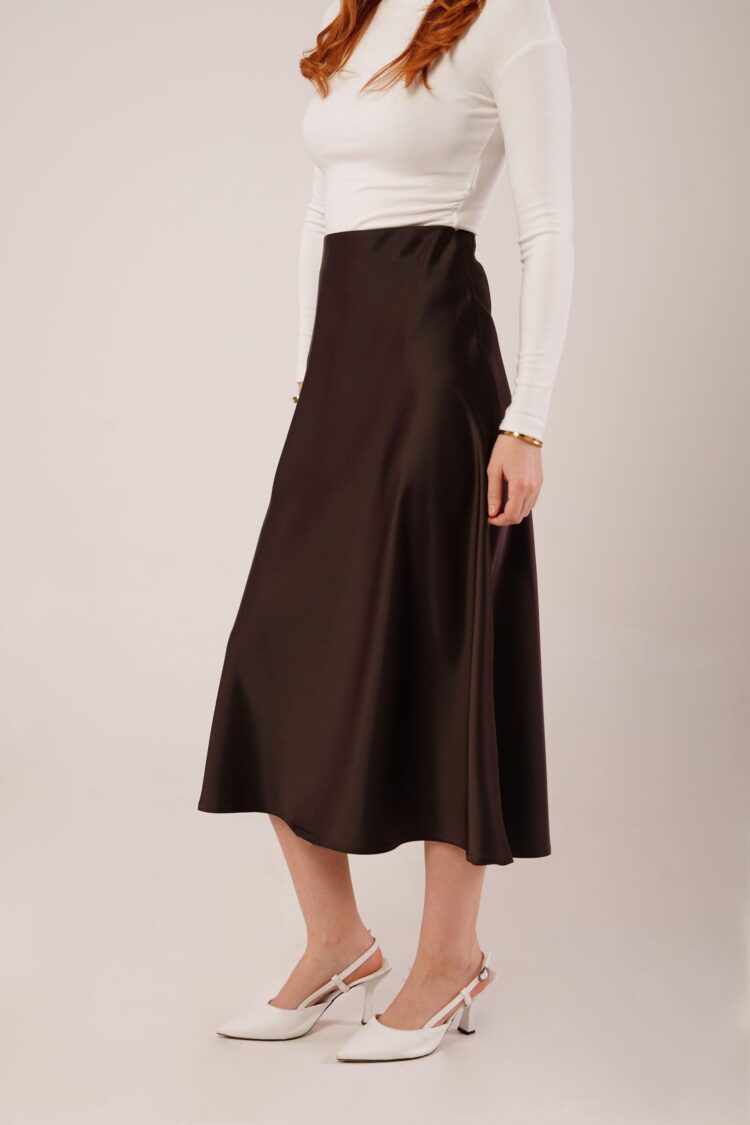 Bell Cut MidiWholesale Satin Skirt