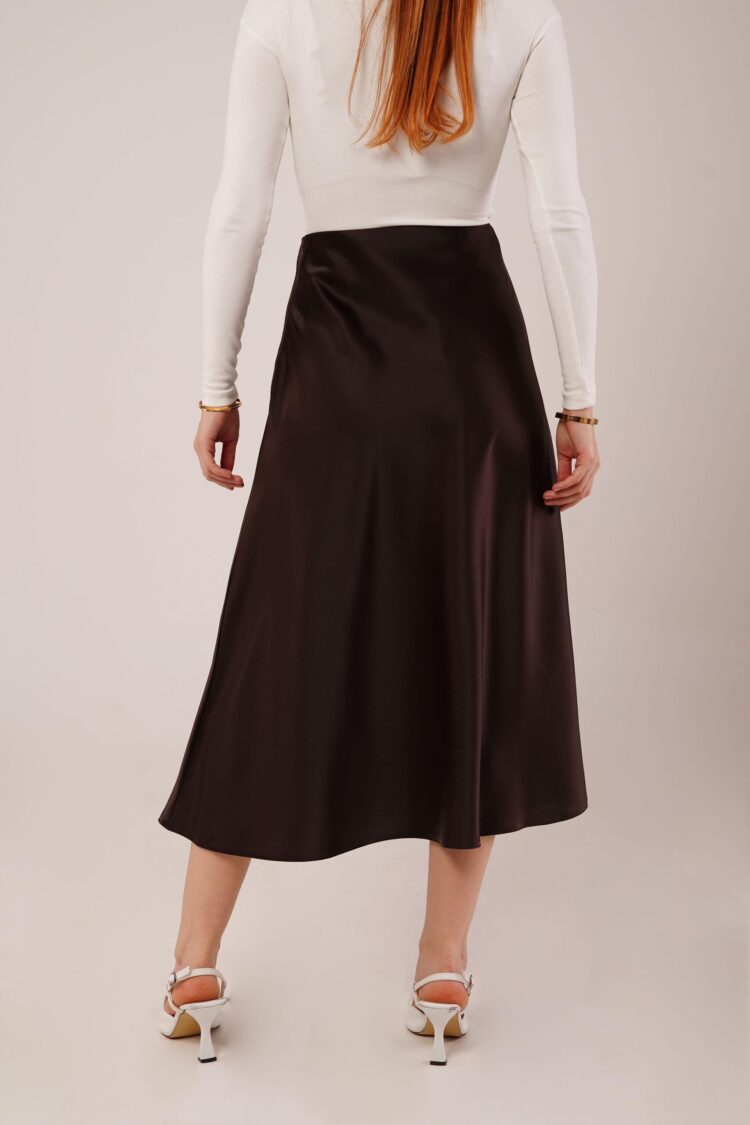 Bell Cut MidiWholesale Satin Skirt