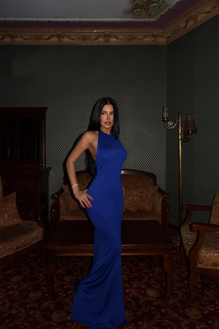 Navy Basic Long Dress