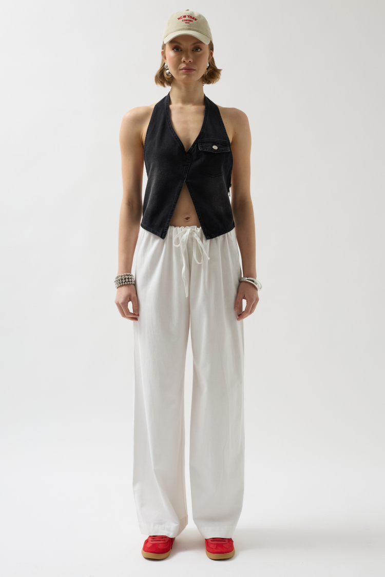 Asymmetrical Denim Vest