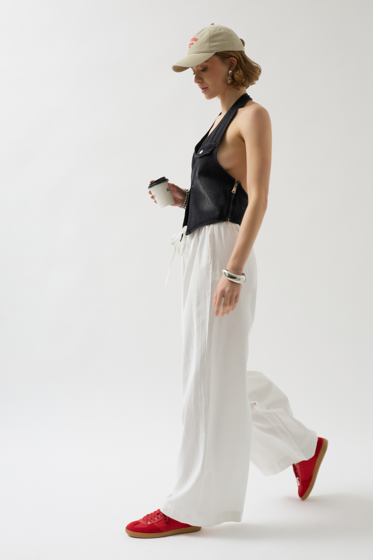 Asymmetrical Denim Vest