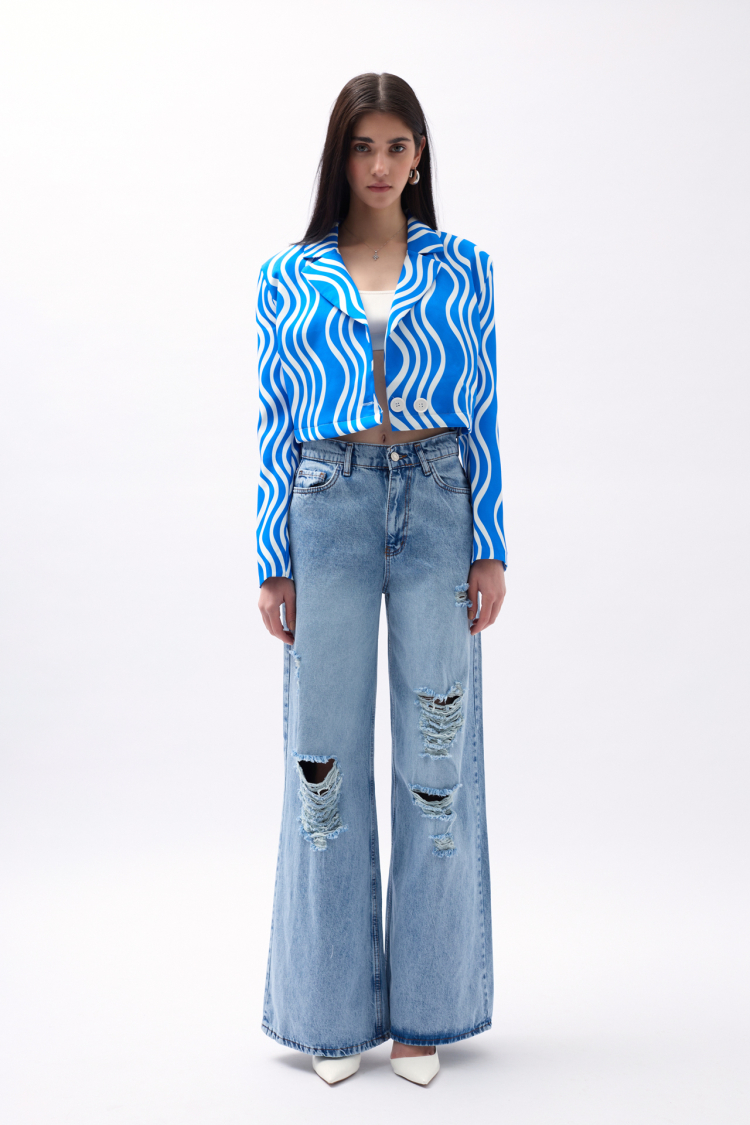 Patterned Crop Jacket