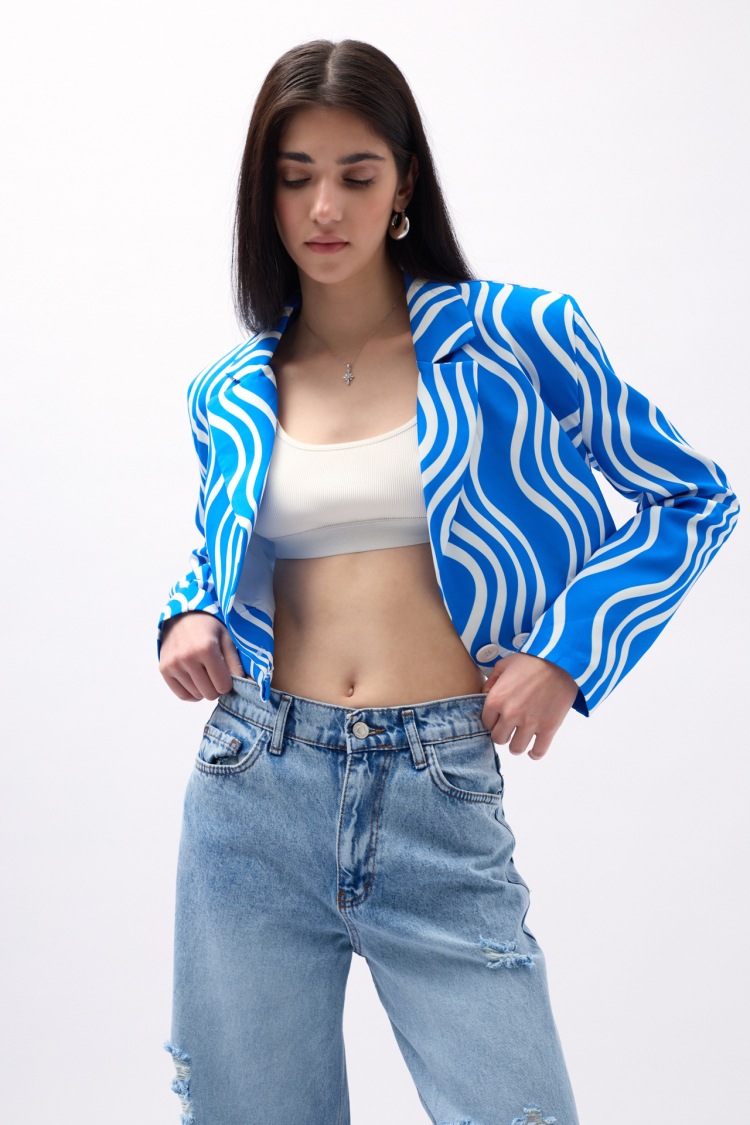 Patterned Crop Jacket