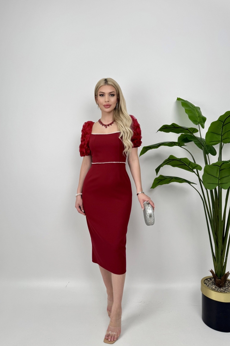 Sleeves Imported Fabric Pearl Deyat Dress