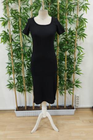 Women's Short Sleeve Square Neck Side Slit Ribbed Camisole Dress - Janes - Globality Store - Women Clothes Wholesale Turkey