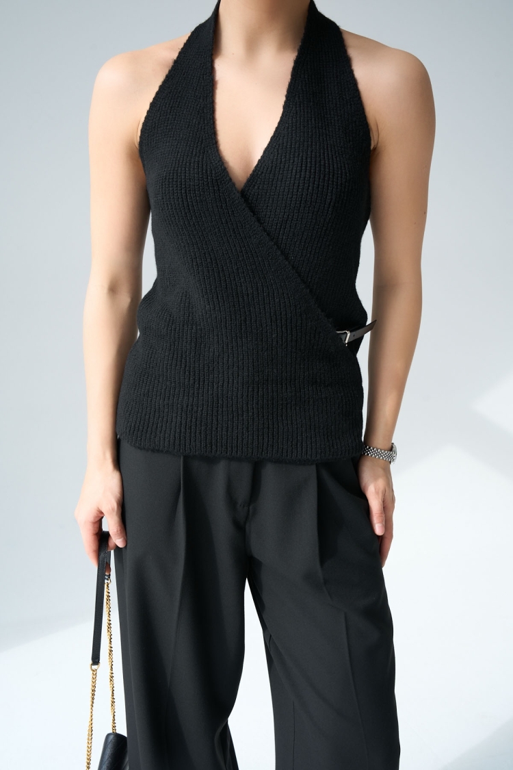 Side Belt Vest - Qustyle - Globality Store - Women Clothes Wholesale Turkey