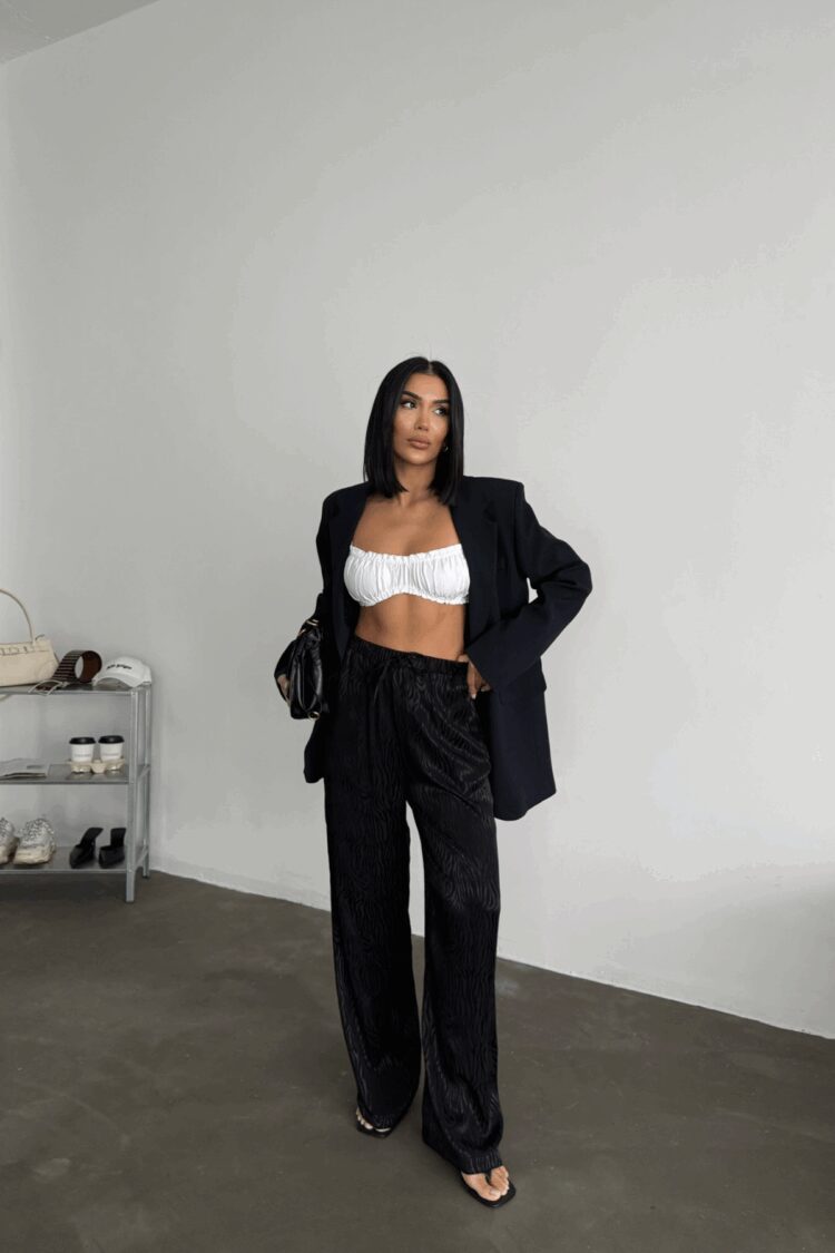 Jacquard Satin Pants