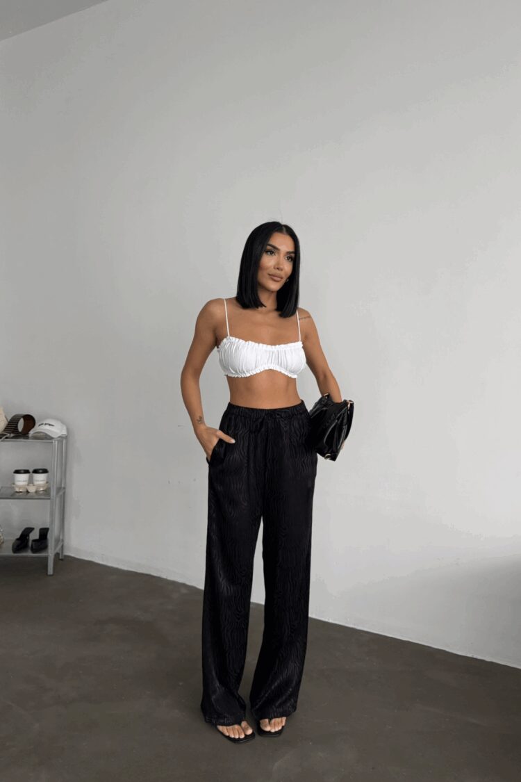 Jacquard Satin Pants - Ello - Globality Store - Women Clothes Wholesale Turkey