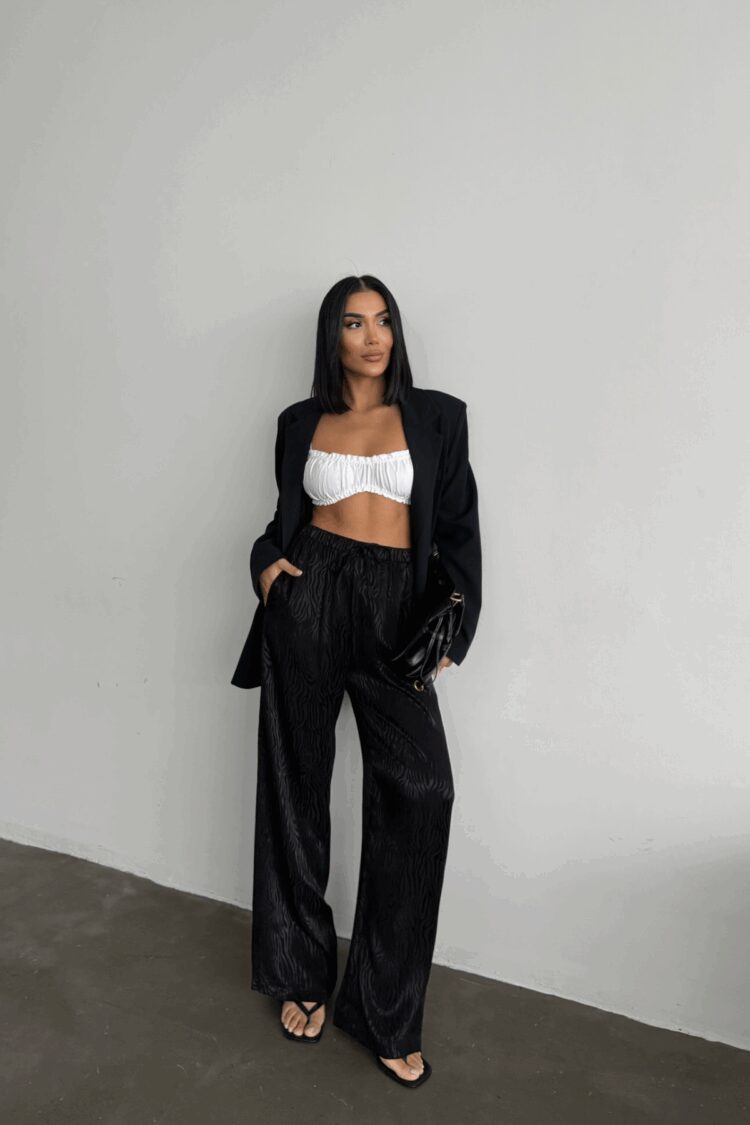 Jacquard Satin Pants