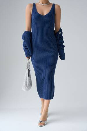 Ribbed Dress Cardigan Suit - Qustyle - Globality Store - Women Clothes Wholesale Turkey