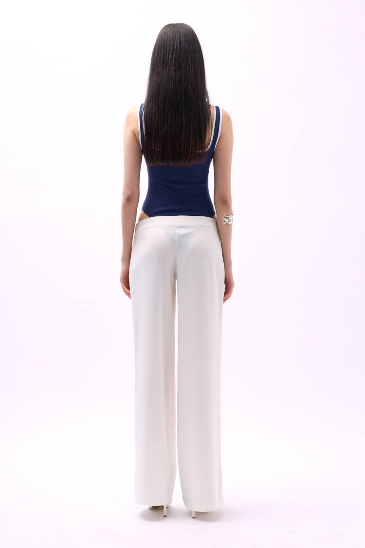 Front Tie Satin Trousers
