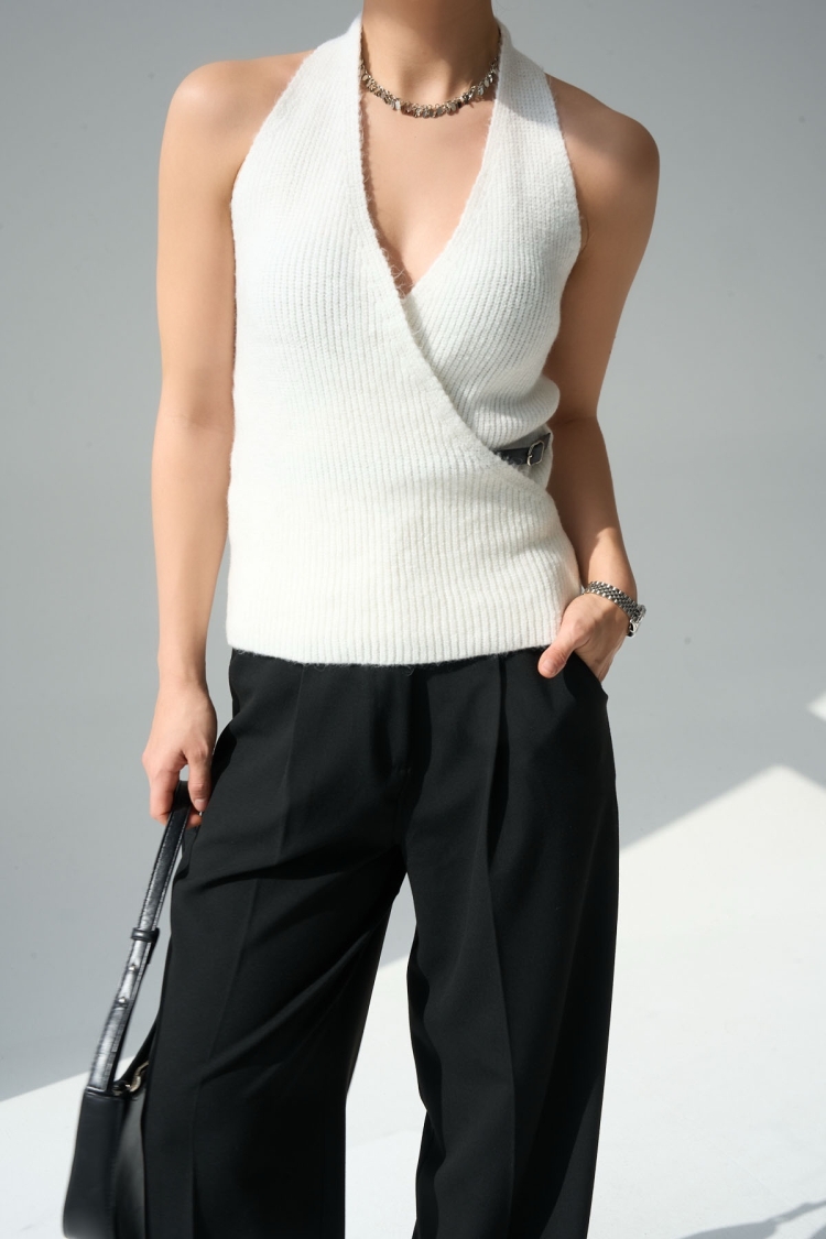 Side Belt Vest - Bone