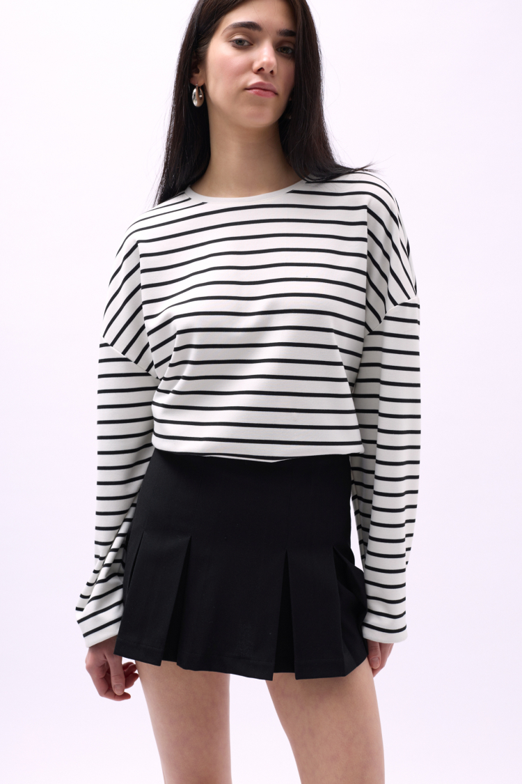 Pleated High Waist Mini Skirt - Black Fashion - Globality Store - Women Clothes Wholesale Turkey