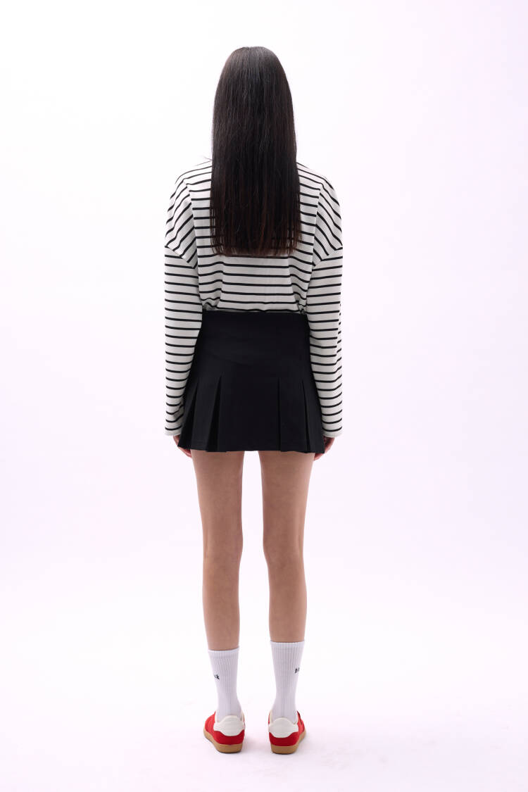 Pleated High Waist Mini Skirt