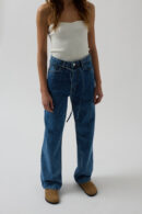 Biye Detail Straight Jean - Black Fashion - Globality Store - Women Clothes Wholesale Turkey