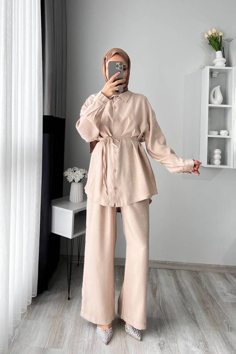 Jacquard Bottom Double Burkini Suit