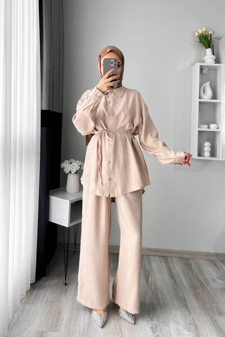 Jacquard Bottom Double Burkini Suit