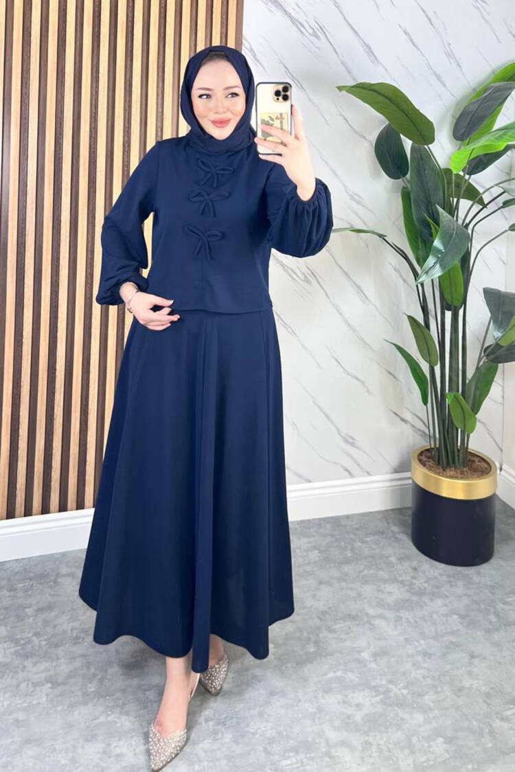 Dress Blouse Double Suit - Navy - Mode Roy - Globality Store - Women Clothes Wholesale Turkey
