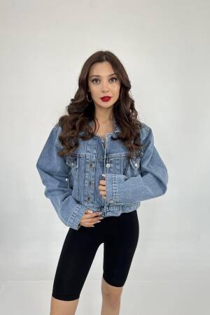 Denim Jacket - Blue - Fame - Globality Store - Women Clothes Wholesale Turkey