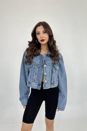 Denim Jacket - Blue - Fame - Globality Store - Women Clothes Wholesale Turkey
