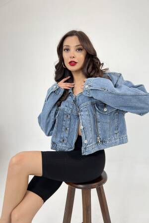 Denim Jacket - Blue - Fame - Globality Store - Women Clothes Wholesale Turkey