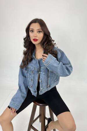 Denim Jacket - Blue - Fame - Globality Store - Women Clothes Wholesale Turkey