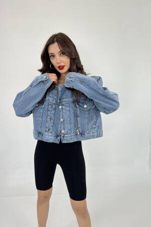 Denim Jacket - Blue - Fame - Globality Store - Women Clothes Wholesale Turkey
