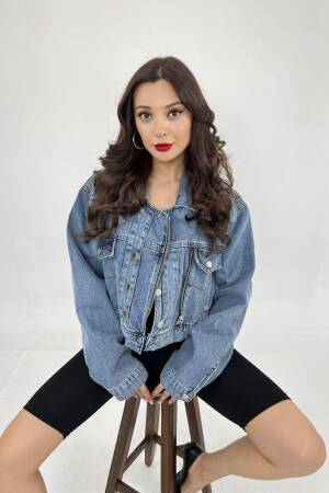 Denim Jacket - Blue - Fame - Globality Store - Women Clothes Wholesale Turkey