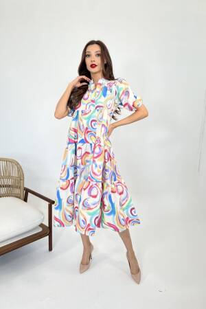 Dress - Multicolored - Fame - Globality Store - Women Clothes Wholesale Turkey