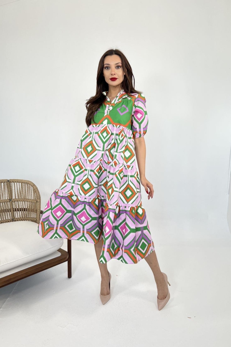 Colorful Dress - Lilac - Fame - Globality Store - Women Clothes Wholesale Turkey