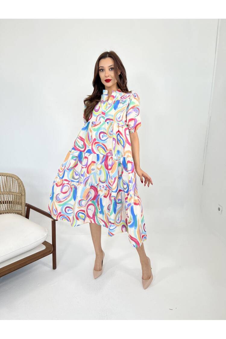 Dress - Multicolored - Fame - Globality Store - Women Clothes Wholesale Turkey