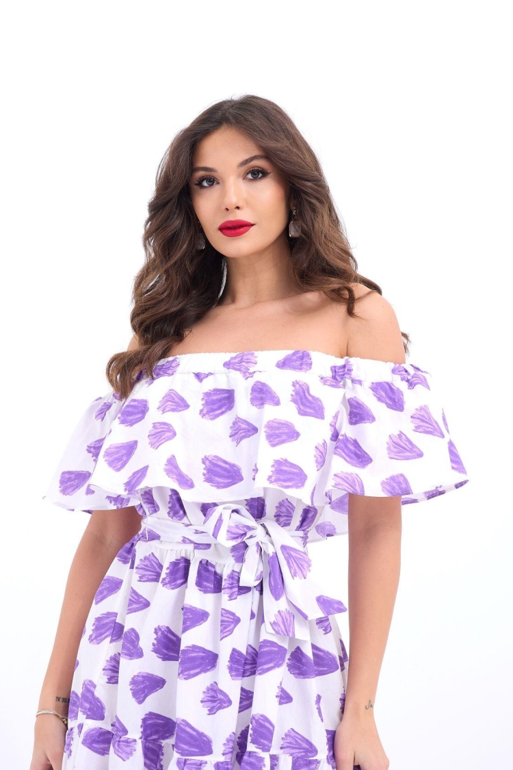 Patterned Dress - Purple &